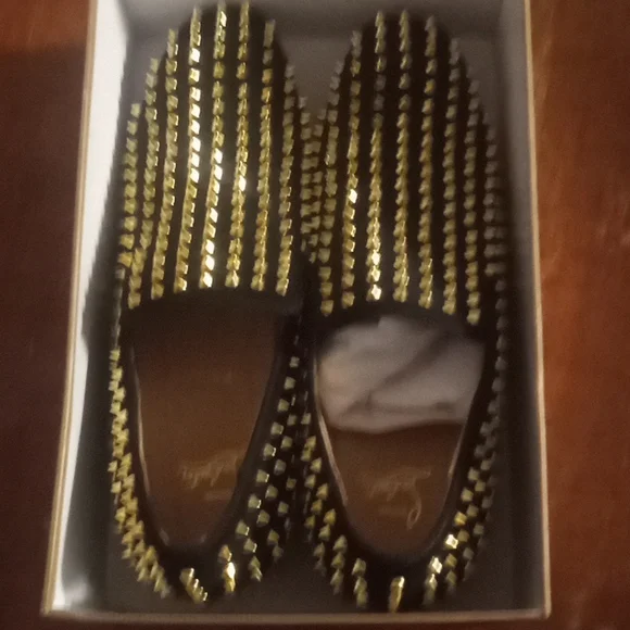 Golden Christian Louboutin dandelion spikes Christian Louboutin Gold Glitter Dandelion Spikes Smoking  main image 2